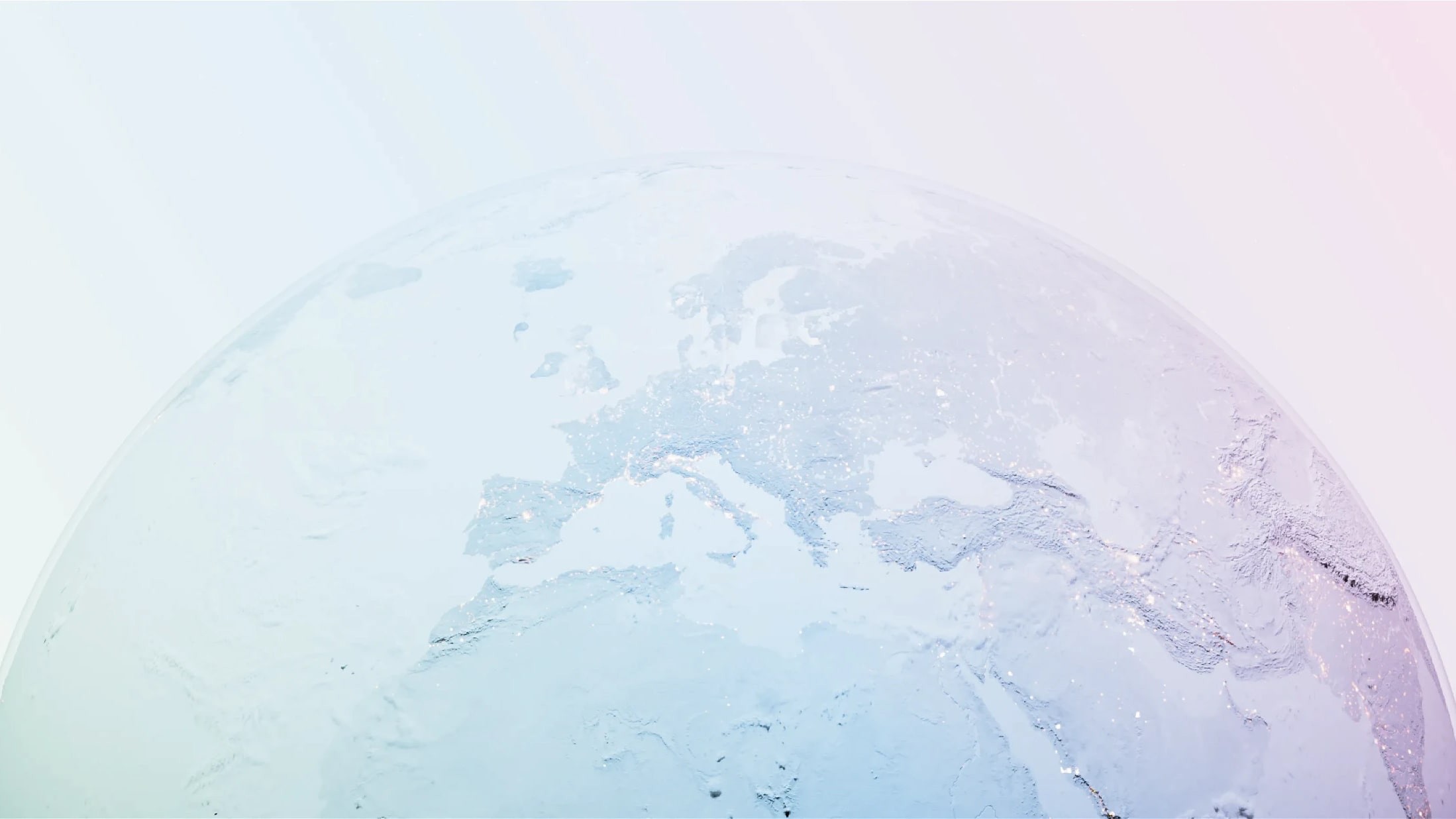 Stylised minimal image of part of planet earth over a gradient background
