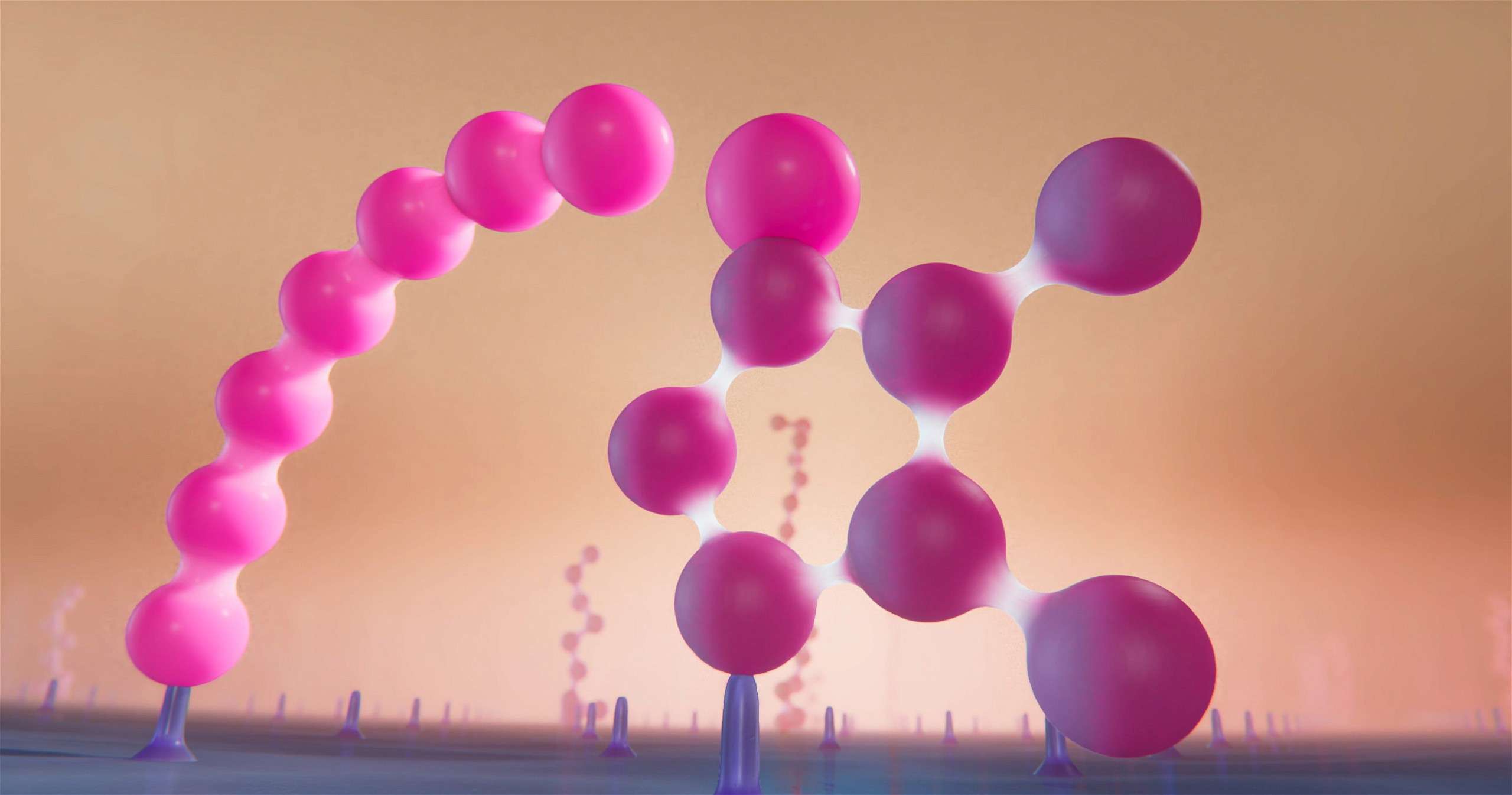 Pink amino acid chain in protein sequncer as 3D animation3.jpg