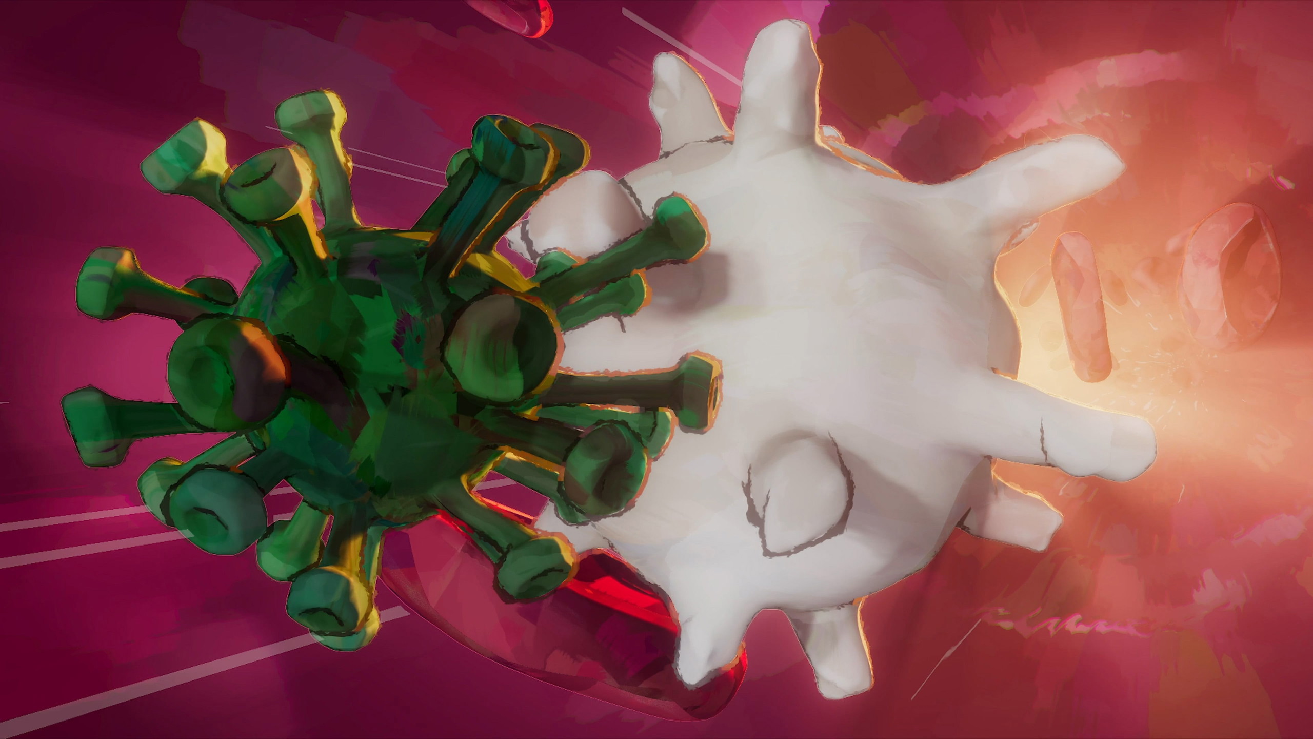 Sensu Human Blueprint B-Cell attacking virus cell.jpg