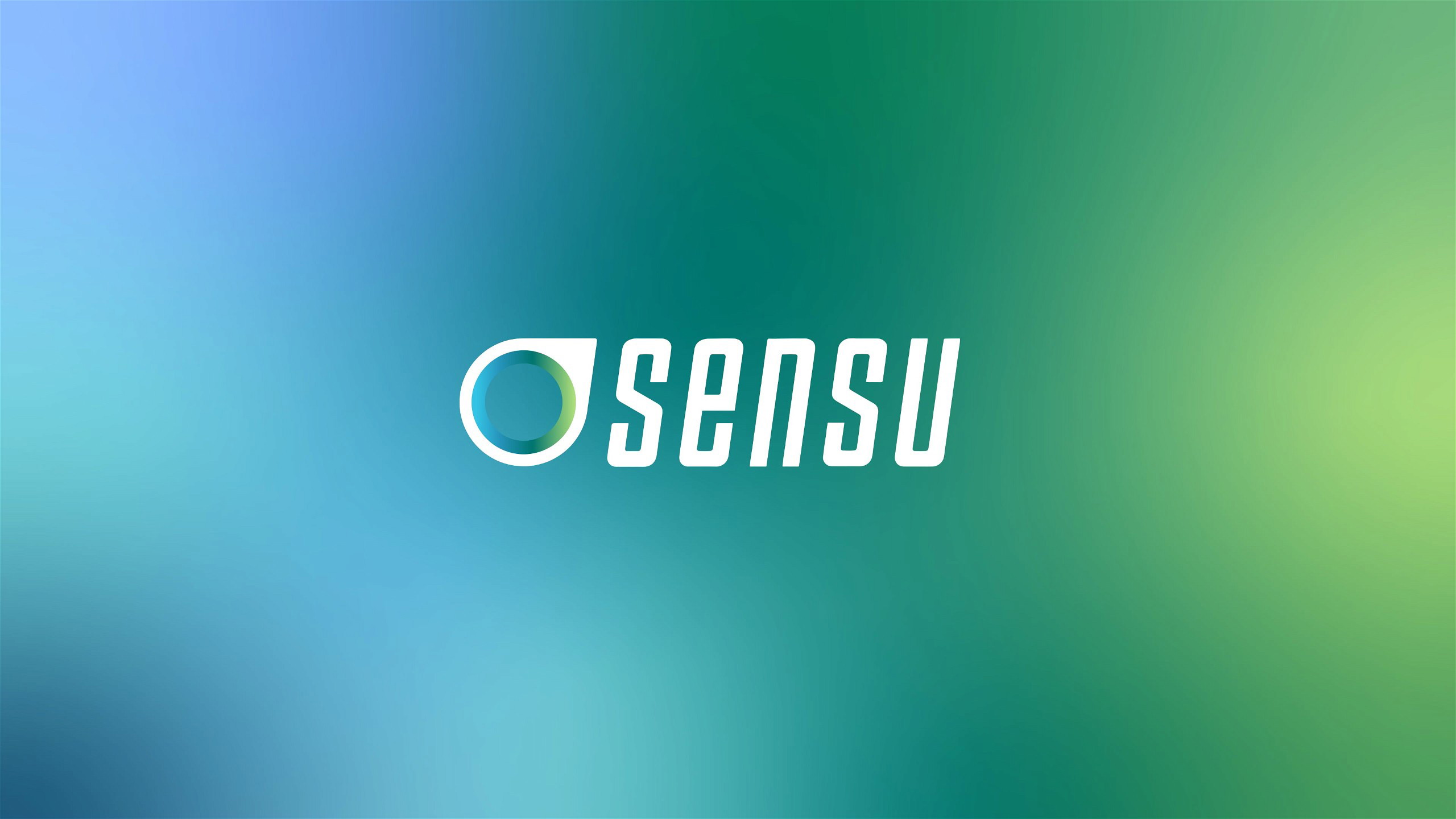 The Sensu logo shown on a gradient background of blue and green