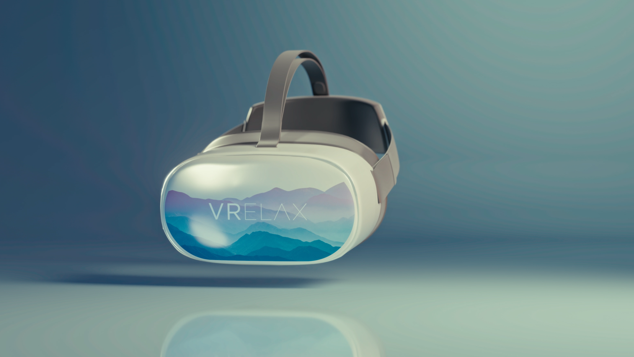 Animated virtual reality (VR) headset, taken from Sensu.health's commercial video for VRelax