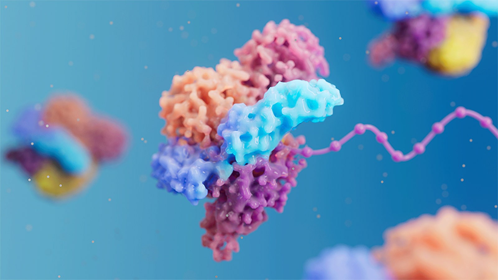 3D animation of protein folding and conformational changes on blue background.jpg