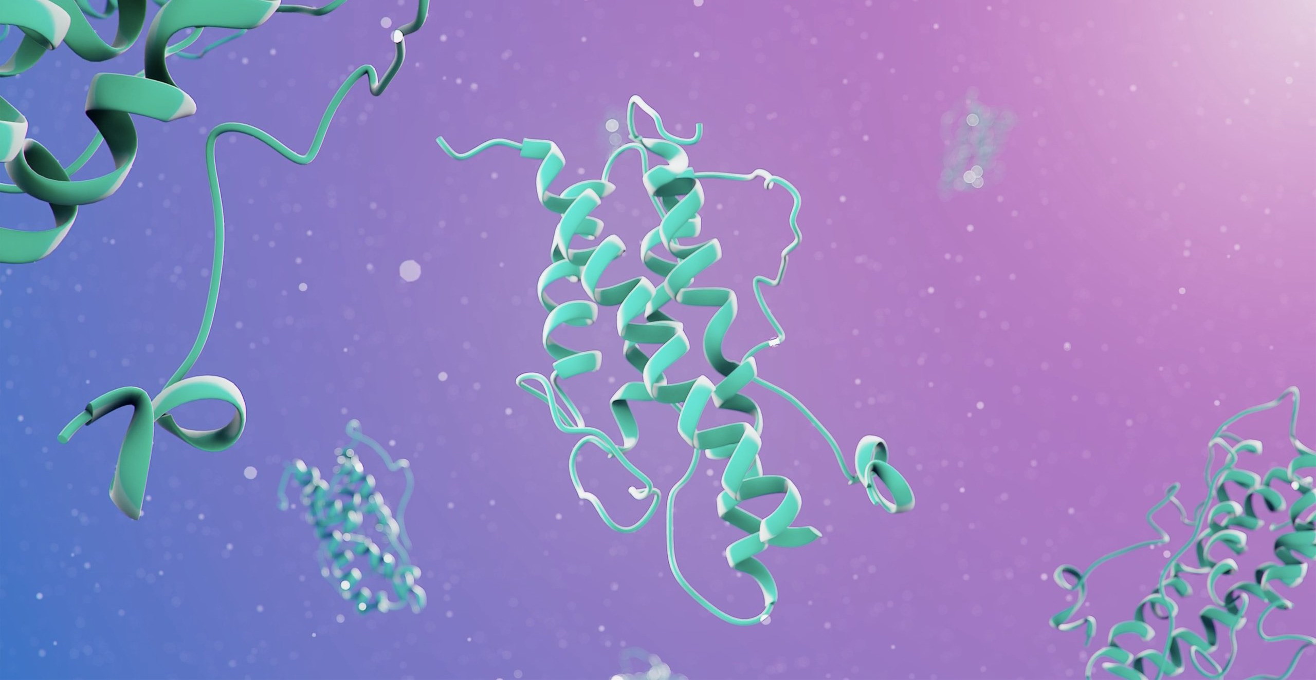 3D animation of Ribbon model of protein on pink background.jpg