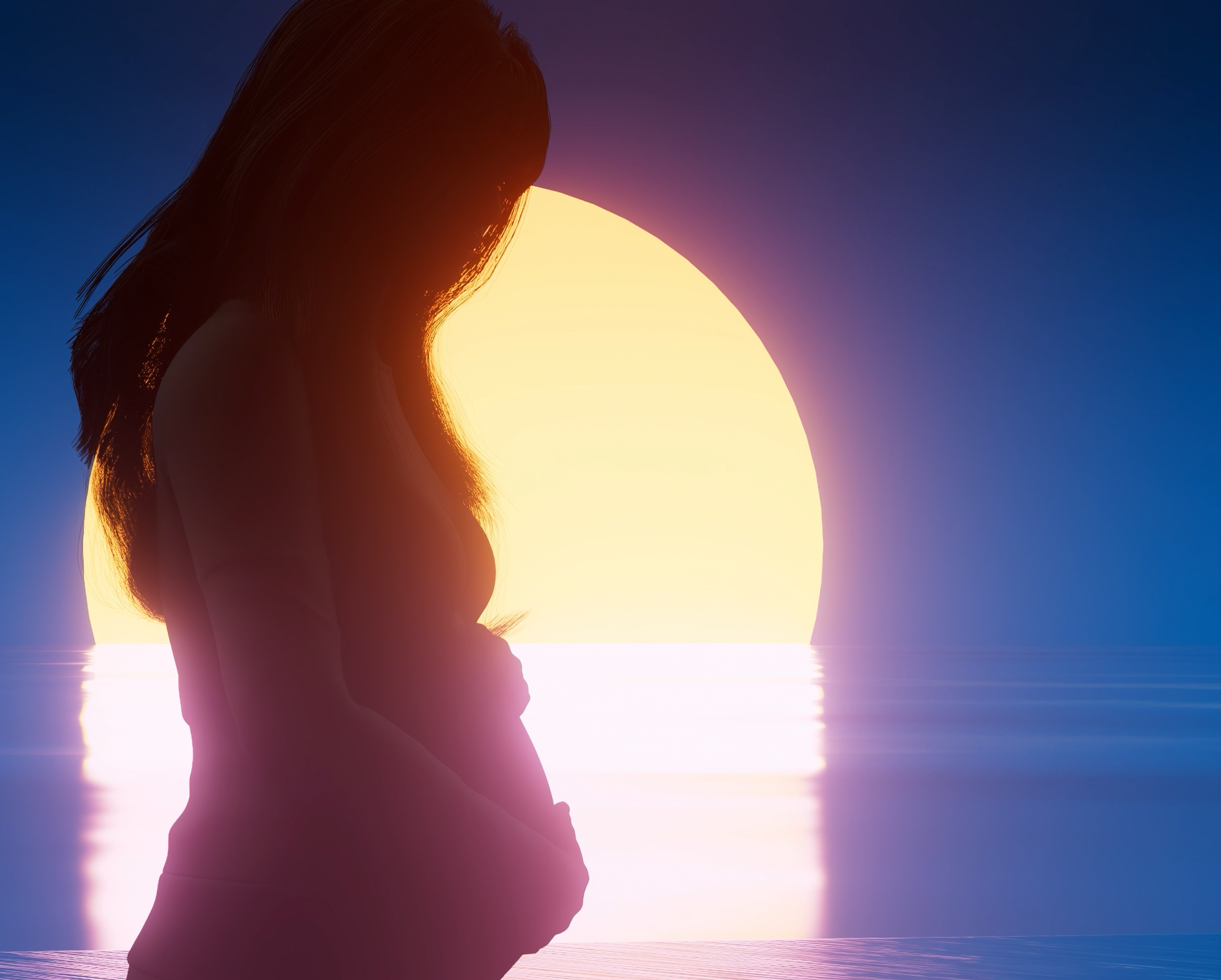 Bruker Microbial Marathon - Athena pregnant in front of sun 3d animation