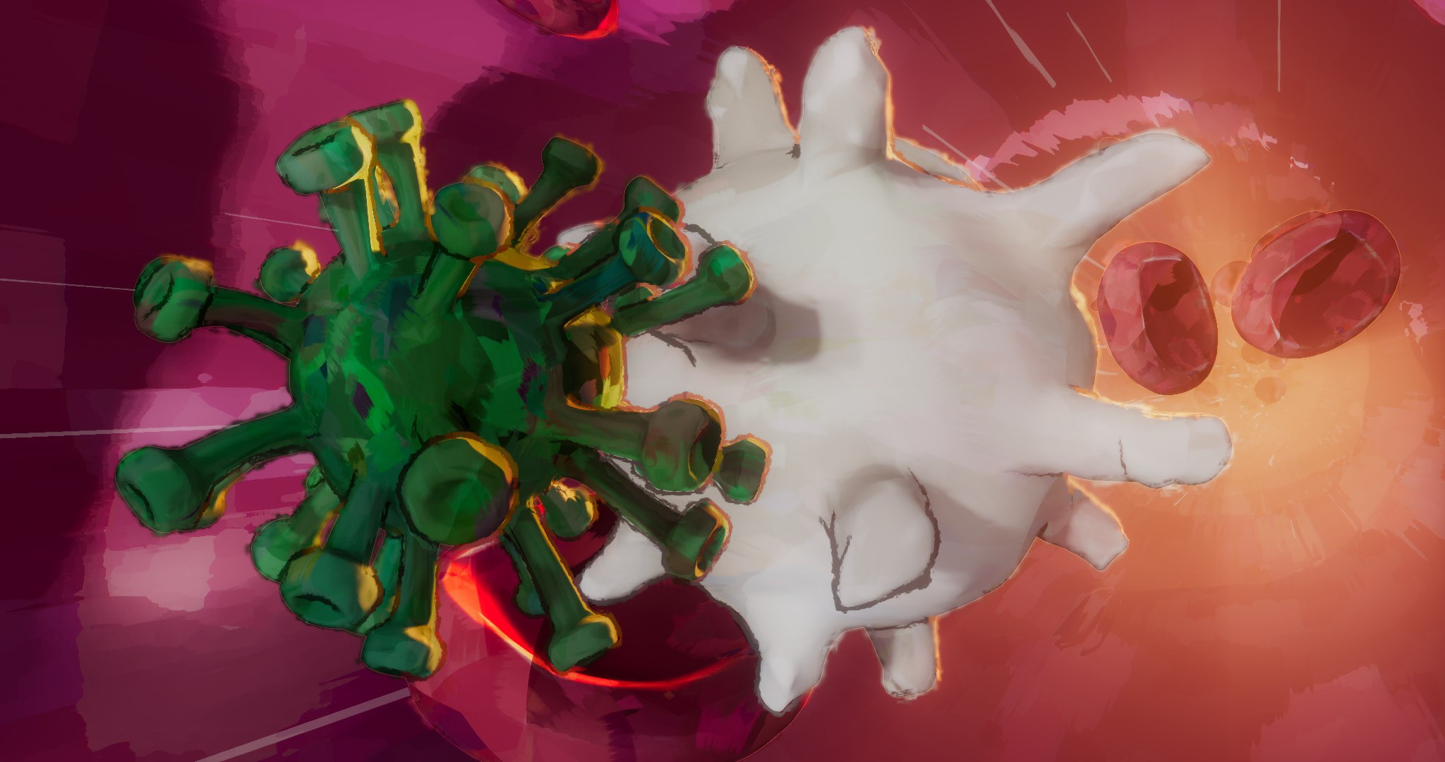 Sensu Human Blueprint B-Cell attacking virus cell.jpg