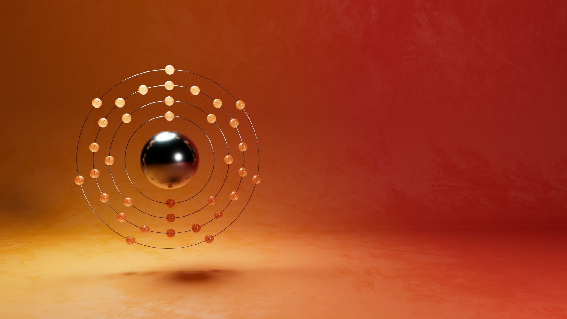 3d animation of hydrogen bromide molecules in orange and in blue hydrogen molecules 2.jpg