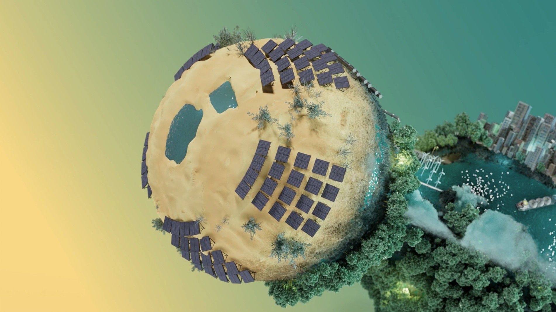 3d animated clean energy planet molecule desert with solar panels.jpg