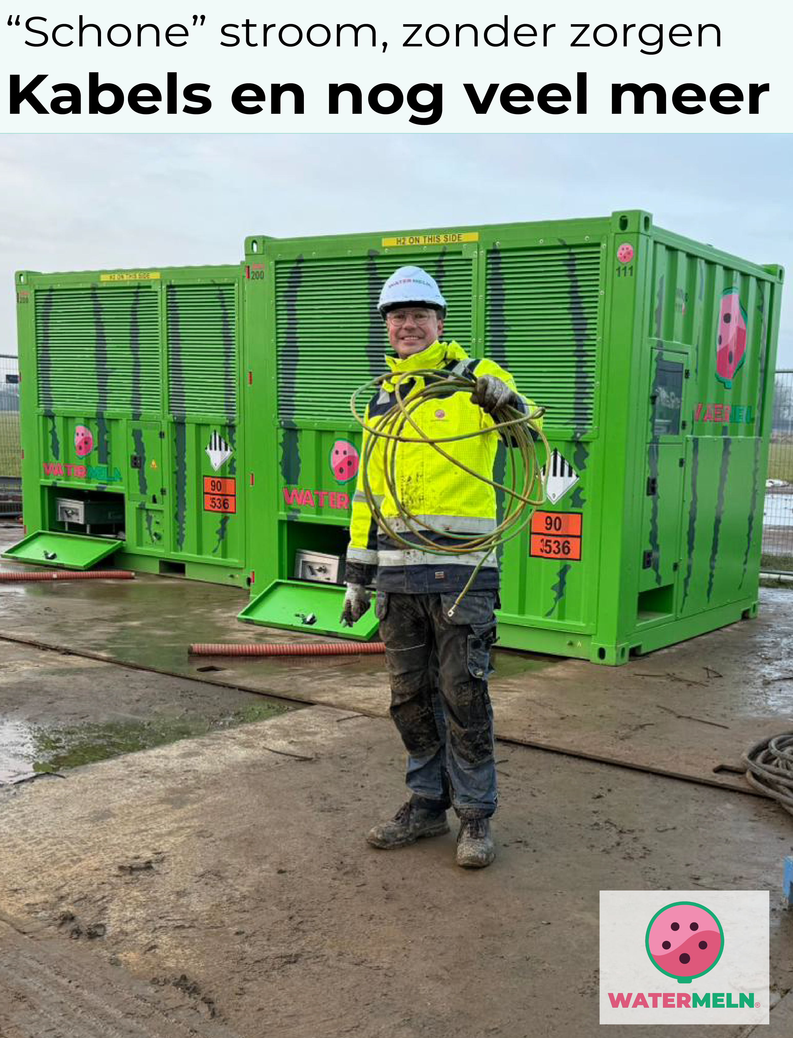 Van installatie tot succesvolle afronding: Watermeln biedt duurzame stroomzekerheid voor elk project. Bekijk hoe wij de bouwsector en evenementen ondersteunen met ons waterstofaggregaat en complete servicepakket op basis van groene waterstof.