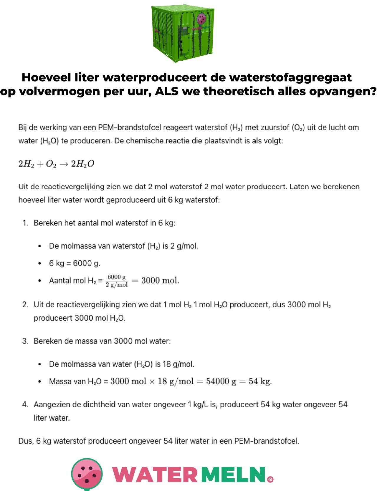 Berekening liters water WM200